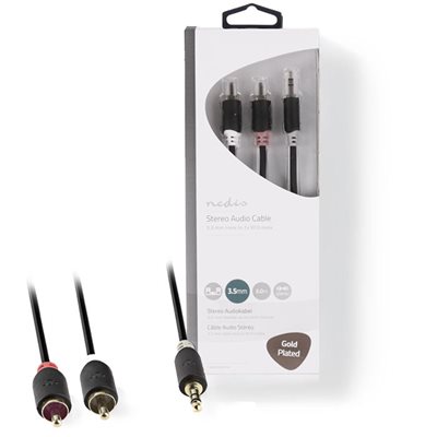 Καλώδιο 2x RCA Αρσενικό - 3.5mm Stereo Αρσενικό 3m Nedis CABW22200AT30