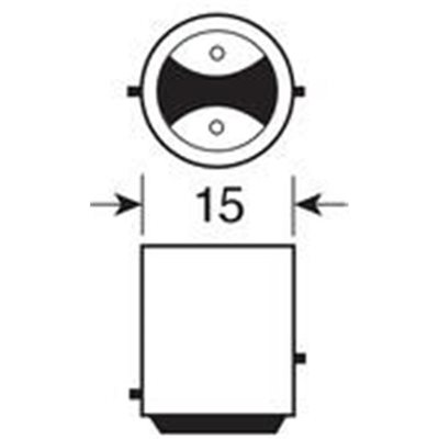 P21/5W 9-32V Bay15D Mega-Led16 180lm Διάθλασης Λευκό Διπολικό 2τμχ Lampa L5850.9