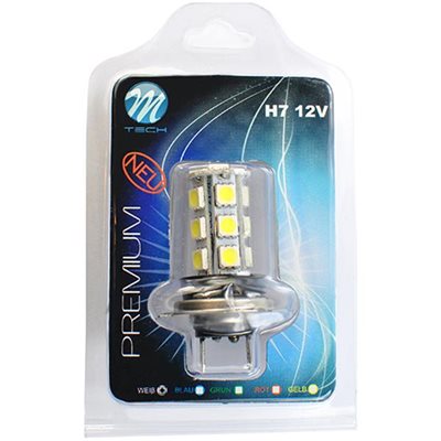 H7 12V Px26D 4,32W Led 18xSMD5050 Premium Λευκό 1τμχ M-Tech LBX47/MT