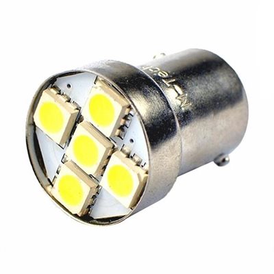 Λάμπα Ba15S (R10W /P21W) 5xSMD 5050 12V Λευκή 2τμχ M-Tech LB075W/MT