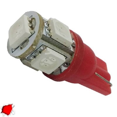 Λαμπτήρας LED T10 με 5 SMD 5050 Κόκκινο GloboStar 90351