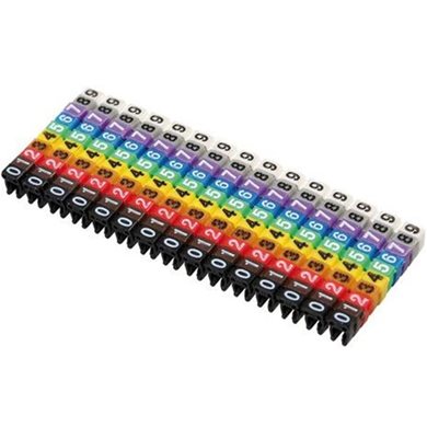 Κλιπ Pin Αριθμισης Καλωδιων 4mm Απο 0 Εως 9 100τεμ.