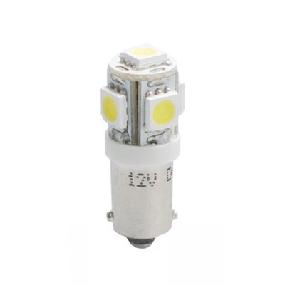 T4W 12V 1,2W Ba9S Μινιόν Led 5xSMD5050 Λευκό 2τμχ M-Tech LB057W/MT