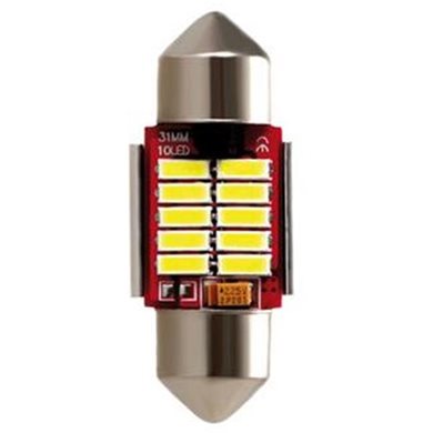 Λαμπάκι Πλαφονιέρας 12V 12X31mm 150Lm Λευκό Mega-Led10 (Διπλής Πολικότητας Can Bus) 1τμχ Lampa L5812.3