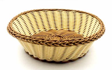 Καλάθι Στρογγυλό Rattan 24cm Μπεζ-Καφέ Home&Style 735109-120