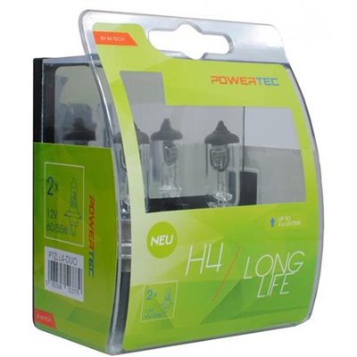 H4 12V 60/55W P43T Powertec Long Life Αλογόνου 2τμχ M-Tech PTZLL4-DUO/MT