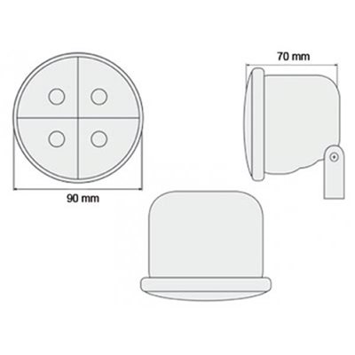 Dectane Προσθετο Dayline 4led Μαυρο 90mm DL-DLGX10B