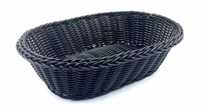 Καλάθι Οβάλ Rattan 26x20cm Μαύρο Viomes 7351123-120