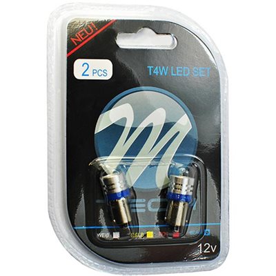 T4W 12V 1W Ba9S Μινιόν Led 1xHp Μπλε 2τμχ M-Tech LB016B/MT