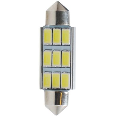 Λαμπάκι Πλαφονιέρας C5W/C10W 12V 0,96W Sv8,5 42mm Can-Bus+Radiator Led 9xSMD5630 Premium Λευκό 1τμχ M-Tech L347W/MT