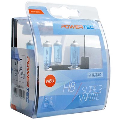 H8 12V 55W Pgj19-1 Powerteck Superwhite 2τμχ M-Tech PTZSW8-DUO/MT