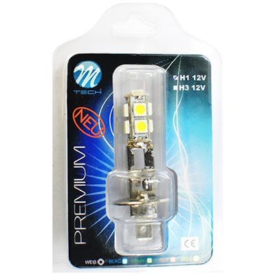 H1 12V P14.5S 2,16W Led 9xSMD5050 Premium Λευκό 1τμχ M-Tech LBX31/MT