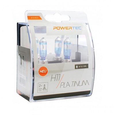 H11 12V 55W 3.250K +130% Pgj19-2 Powerteck Platinium 2τμχ M-Tech PTZPT11-DUO/MT