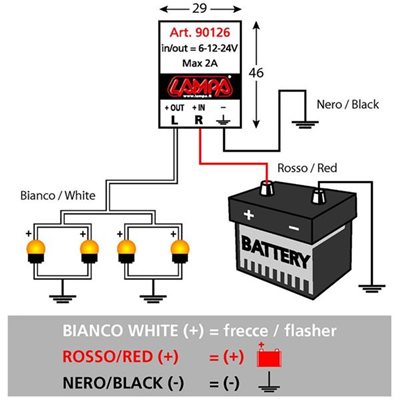 Lampa Ηλεκτρονικη Φλασιερα (flasher) Για Led 6-12-24 V Max 2a 9012.6-LM