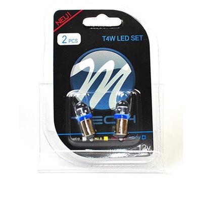 T4W 12V 0,32W Ba9S Μινιόν Led 1xFlux 8mm Μπλε 2τμχ M-Tech LB011B/MT