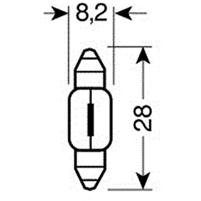 Λάμπα Πλαφονιέρας Σωληνωτή 5W/12V Sv7-8 8X28mm Lampa L5813.0 2τμχ