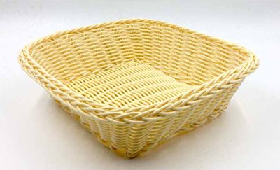 Καλάθι Τετράγωνο Rattan 24x24cm Μπεζ Home&Style 7351131-120