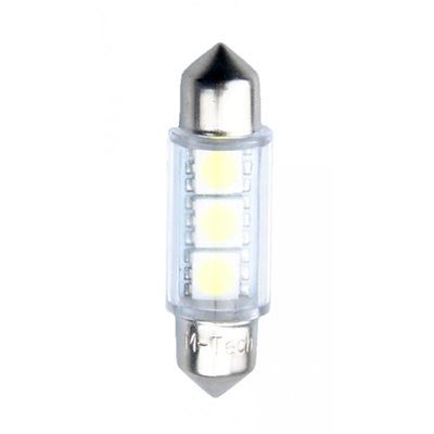 Λαμπάκια Πλαφονιέρας C5W 12V 36mm Led3xSMD5050 Λευκό 2τμχ M-Tech LB073W/MT