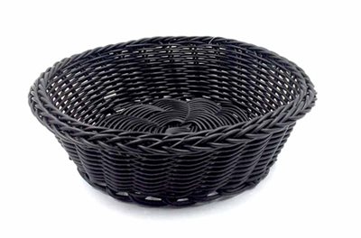 Καλάθι Στρογγυλό Rattan 20cm Μαύρο Home&Style 735105-120