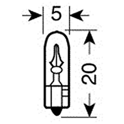 Λάμπα Ψείρα Ακάλυκη 12V/1.2W Τ5 W2X4.6D Διαφανη 10τμχ Lampa L5809.1